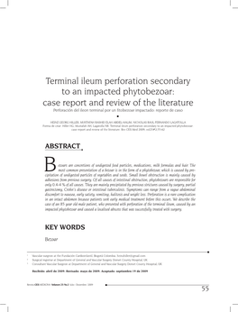 Terminal Ileum Perforation Secondary to an Impacted Phytobezoar