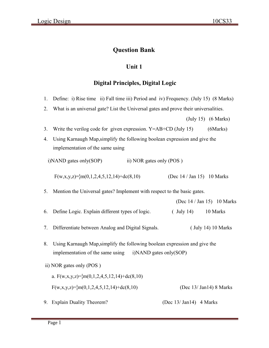 Digital Principles, Digital Logic