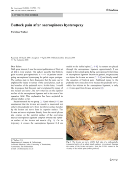 Buttock Pain After Sacrospinous Hysteropexy