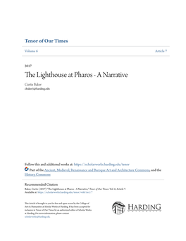 The Lighthouse at Pharos - a Narrative Curtis Baker Cbaker5@Harding.Edu
