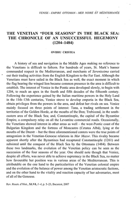 In the Black Sea: the Chronicle of an Unsuccessful Hegemony (1204-1484)