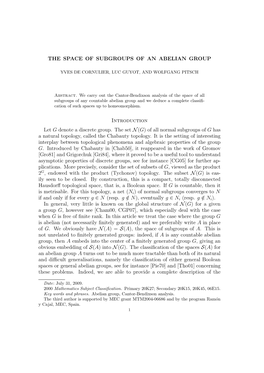 The Space of Subgroups of an Abelian Group