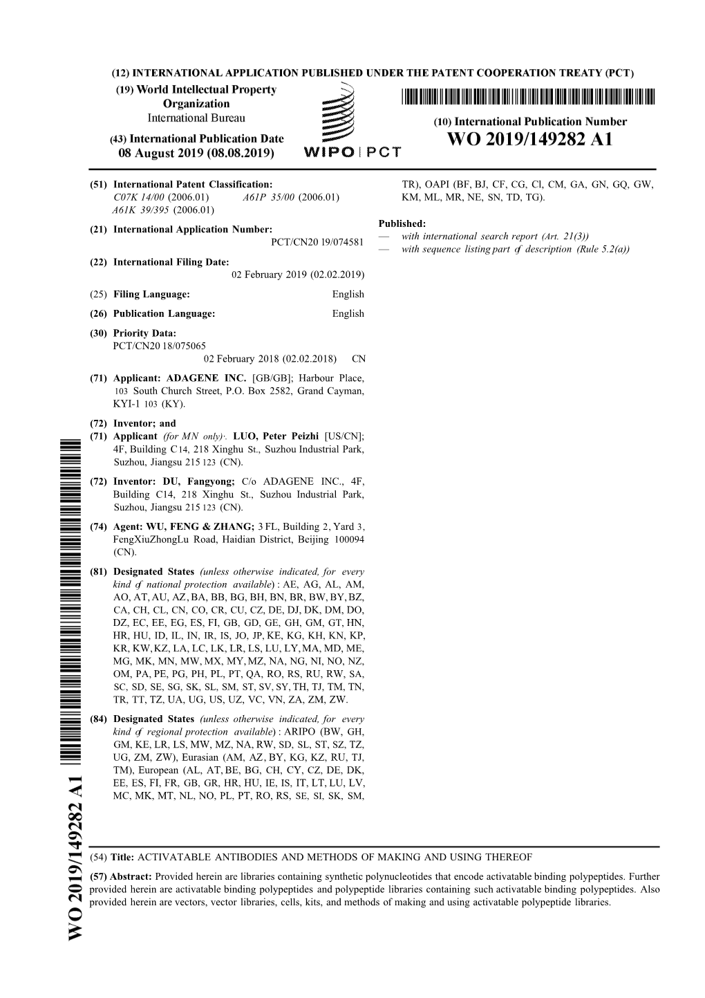 ) (51) International Patent Classification: TR), OAPI (BF, BJ