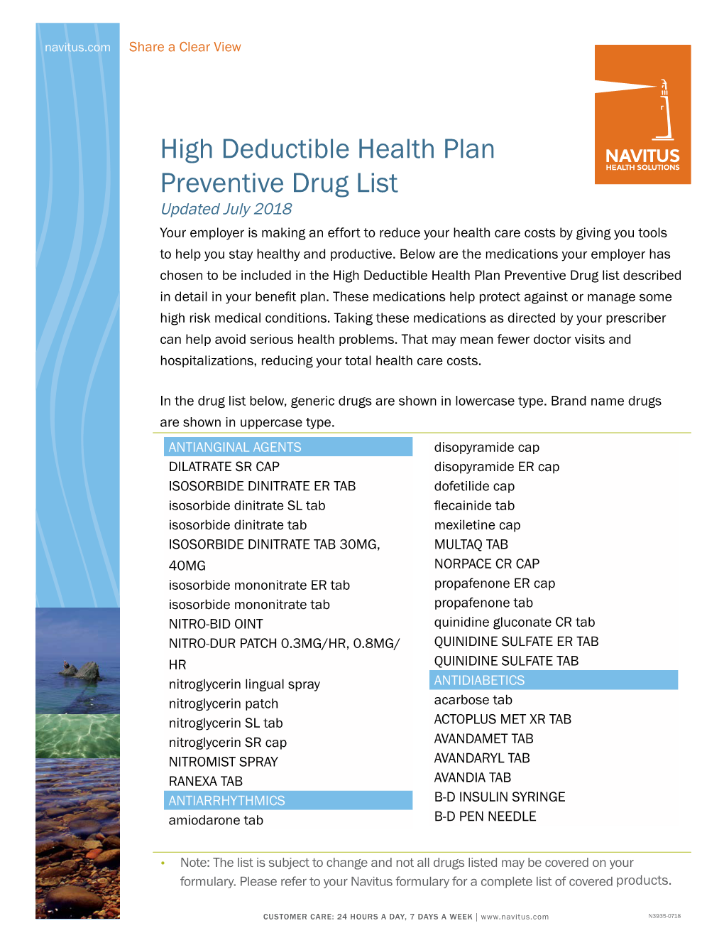 High Deductible Health Plan Preventive Drug List