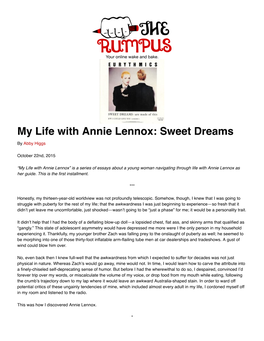 My Life with Annie Lennox: Sweet Dreams by Abby Higgs