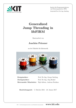 Generalized Jump Threading in Libfirm