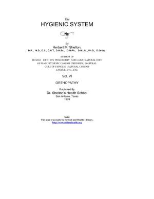 Shelton, Herbert M. the Hygienic System