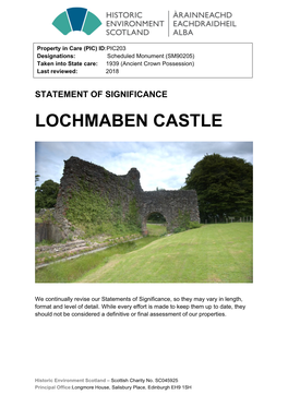Lochmaben Castle Statement of Significance