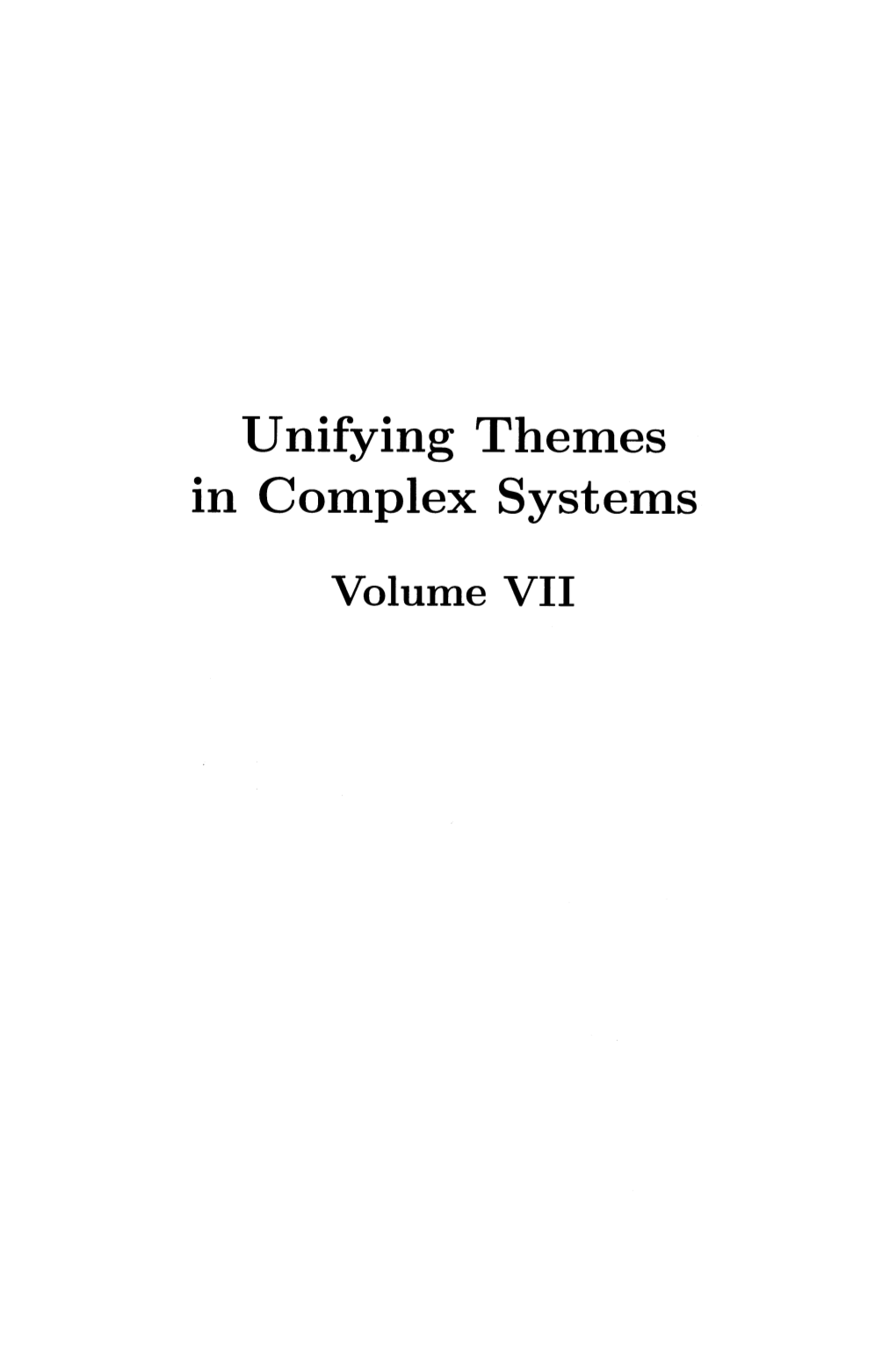 Unifying Themes in Complex Systems