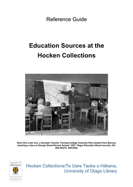 Education Sources at the Hocken Collections