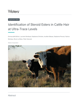 Identification of Steroid Esters in Cattle Hair at Ultra-Trace Levels