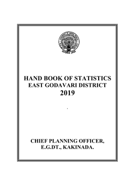 Hand Book of Statistics East Godavari District 2019