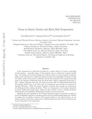 Chaos in Matrix Models and Black Hole Evaporation