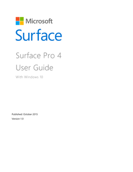 Surface Pro 4 User Guide