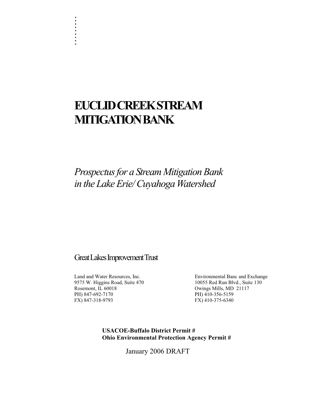 Euclid Creek Stream Mitigation Bank