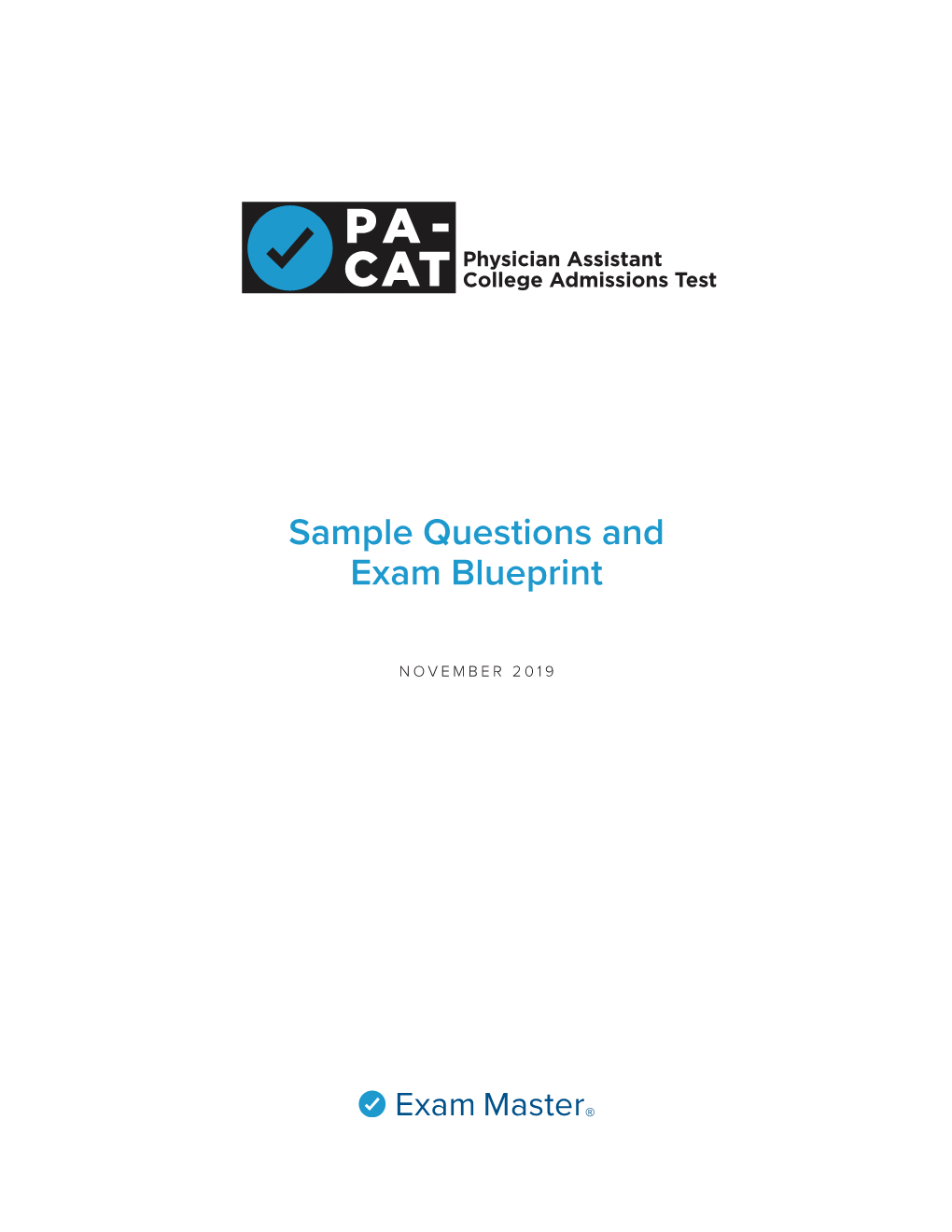 PA-CAT Blueprint & Sample Test Items