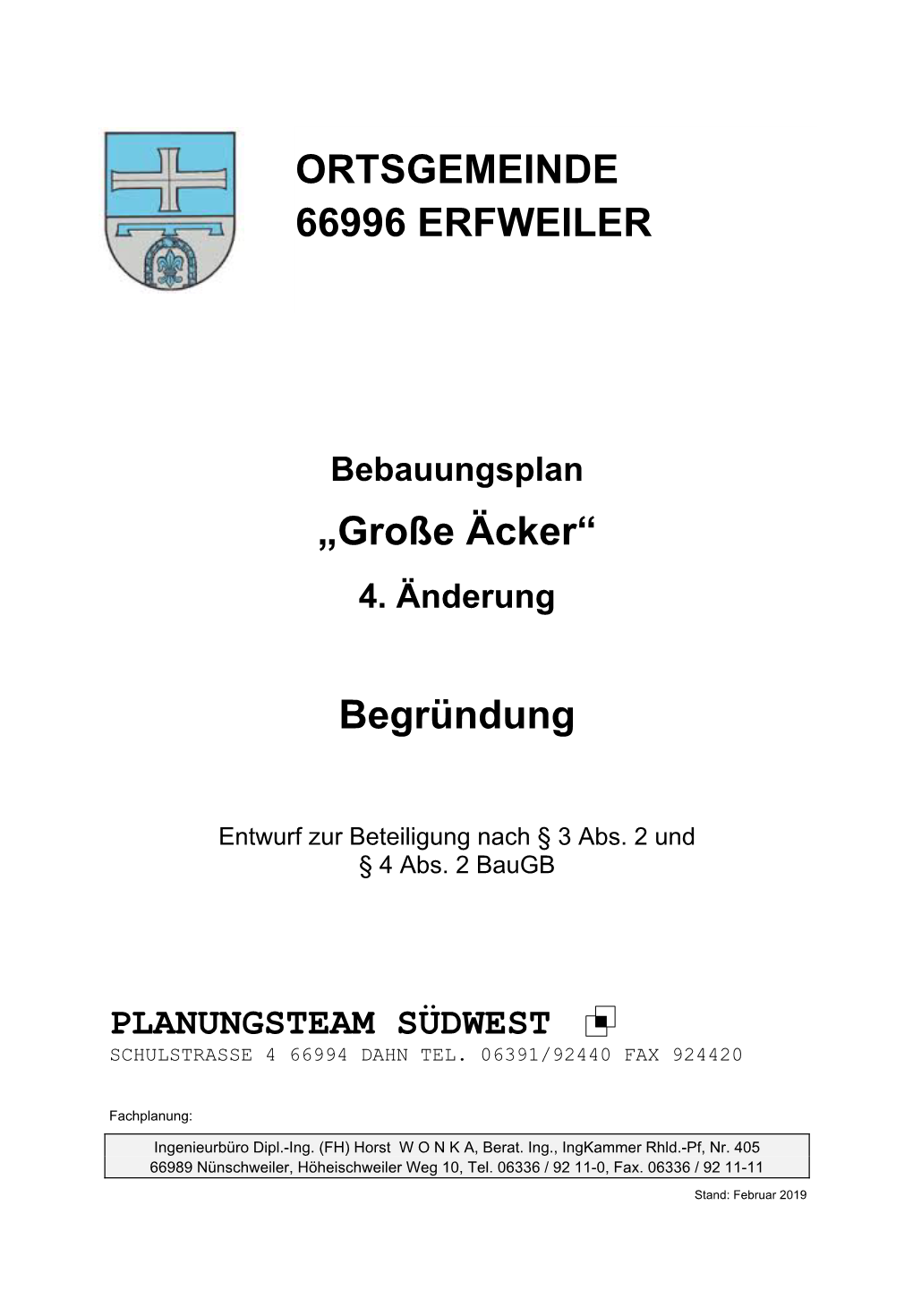 Begründung ORTSGEMEINDE 66996 ERFWEILER