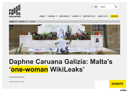 Daphne Caruana Galizia: Malta’S ‘One-Woman Wikileaks’