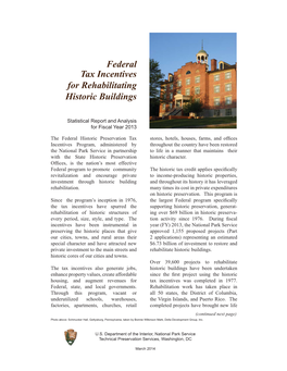 Federal Tax Incentives for Rehabilitating Historic Buildings