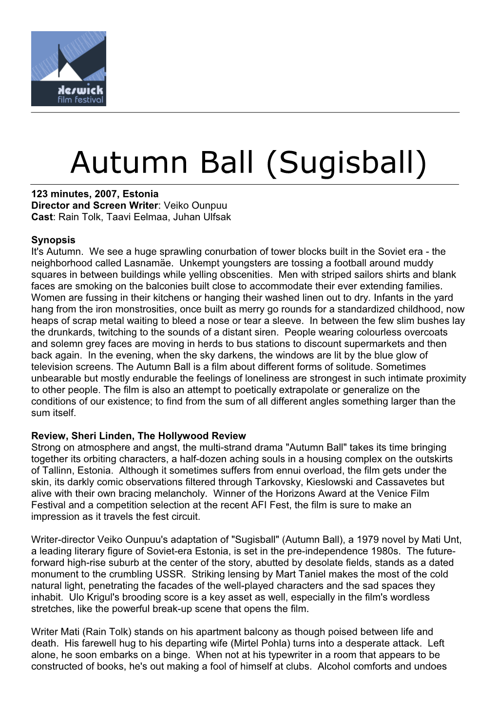 Autumn Ball (Sugisball)
