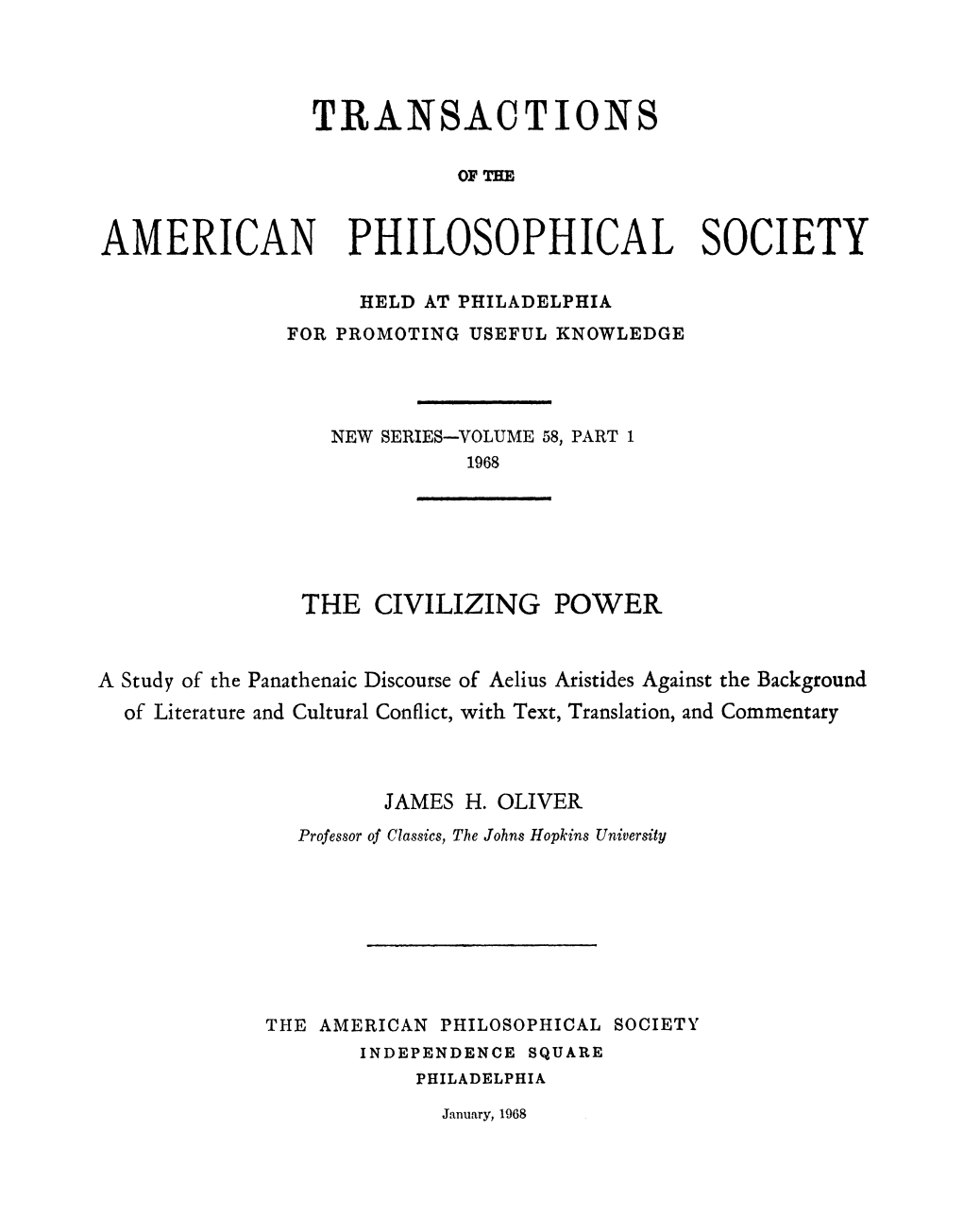 A Study of the Panathenaic Discourse of Aelius Aristides Against the Background of Literature and Cultural Conflict, with Text, Translation, and Commentary