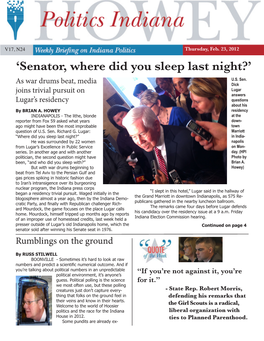 'Senator, Where Did You Sleep Last Night?'