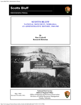 Scotts Bluff NM: Administrative History