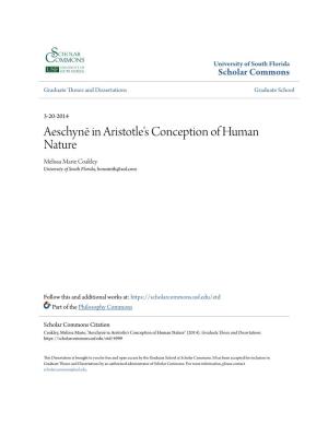 Aeschynē in Aristotle's Conception of Human Nature Melissa Marie Coakley University of South Florida, Bonsmith@Aol.Com