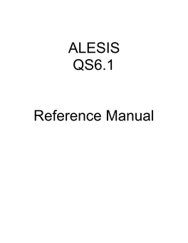 Alesis QS6.1 Reference Manual