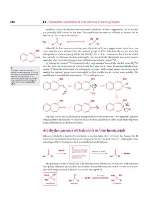Aldehydes Can React with Alcohols to Form Hemiacetals