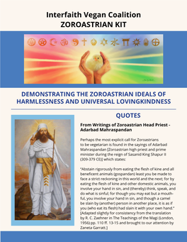 Interfaith Vegan Coalition Zoroastrian Kit