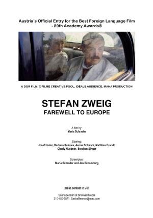 Stefan Zweig Farewell to Europe