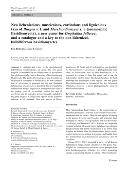 New Lichenicolous, Muscicolous, Corticolous and Lignicolous Taxa of Burgoa S