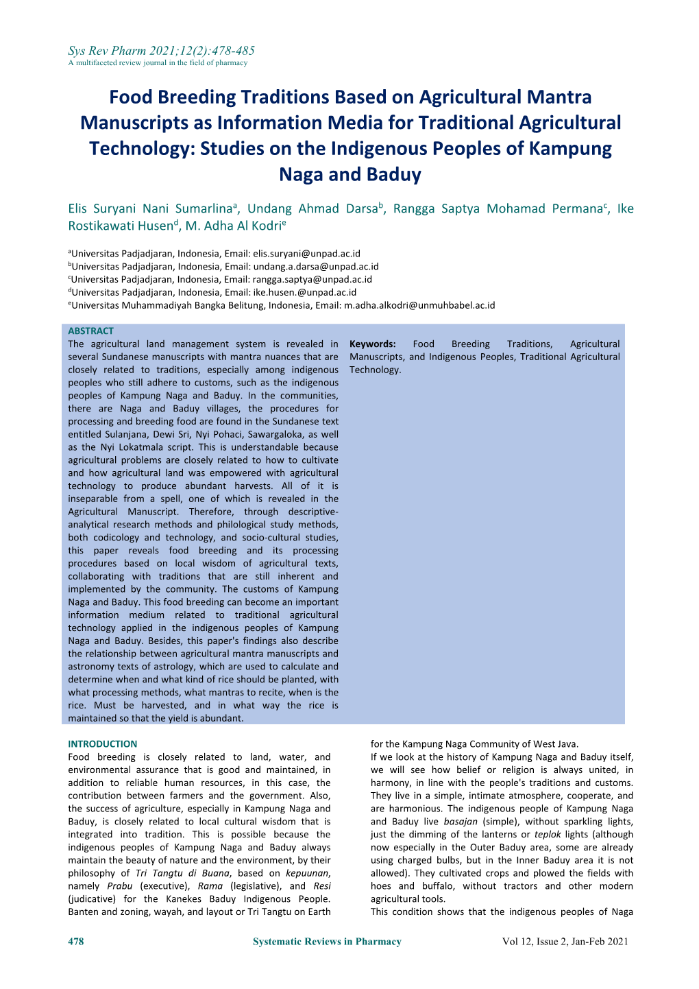 Food Breeding Traditions Based On