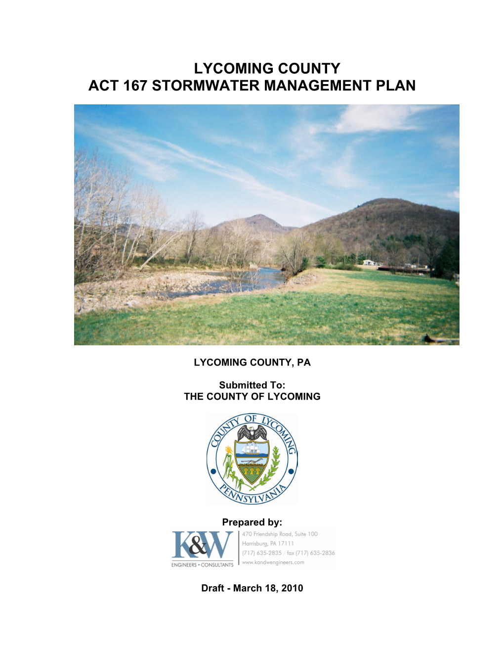 Act 167 Stormwater Management Plan