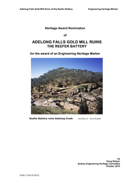 Adelong Falls Gold Mill Ruins the Reefer Battery
