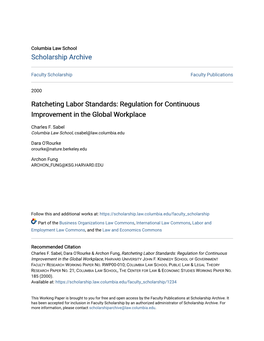 Regulation for Continuous Improvement in the Global Workplace