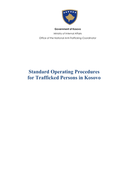 Standard Operating Procedures for Trafficked Persons in Kosovo