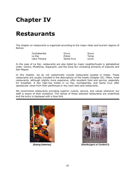 Chapter IV Restaurants