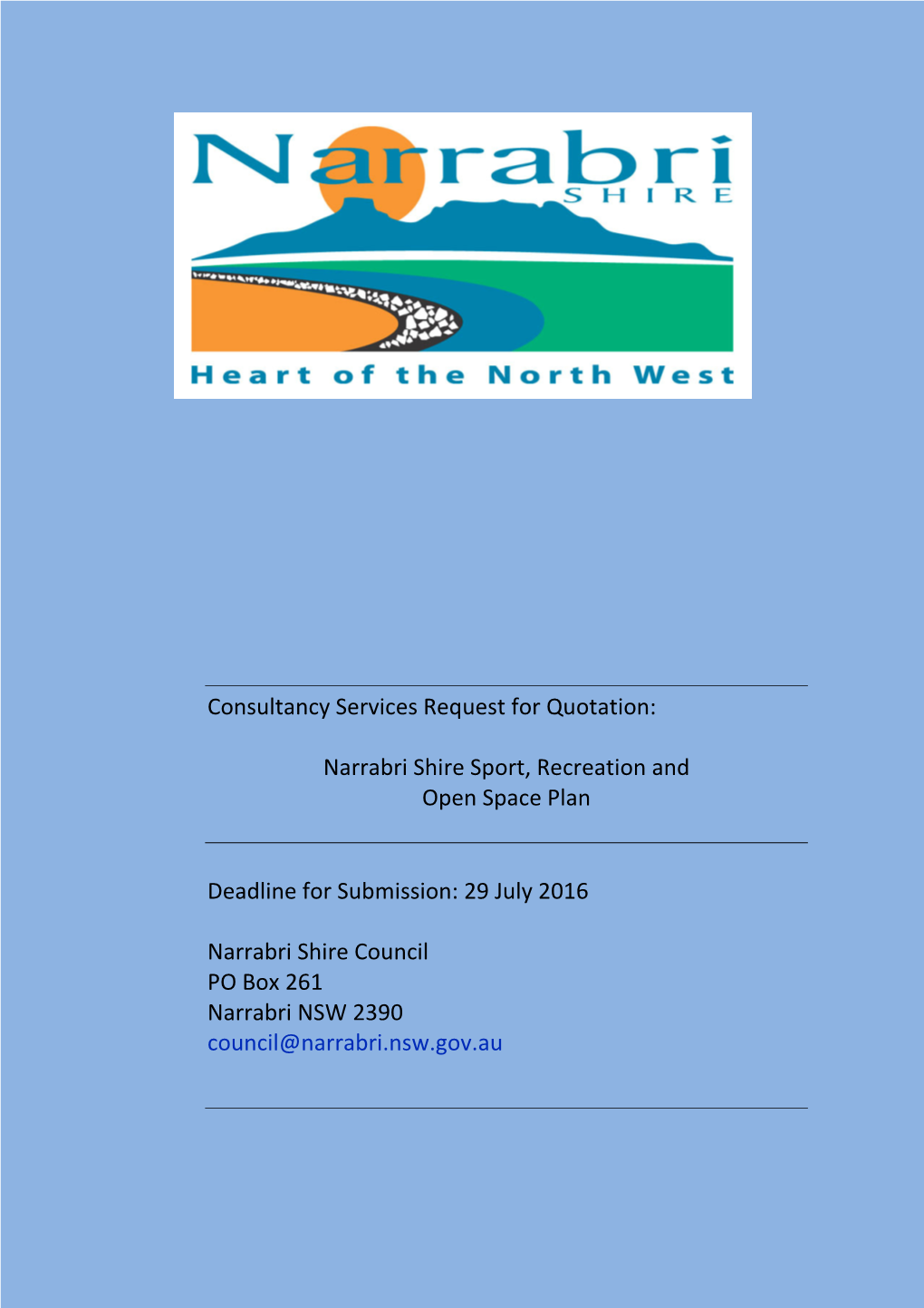 Narrabri Shire Sport, Recreation and Open Space Plan Deadline For
