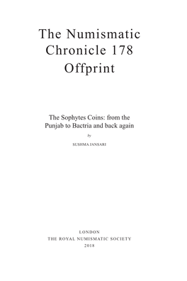 The Numismatic Chronicle 178 Offprint