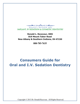 Consumers Guide for Oral and I.V. Sedation Dentistry