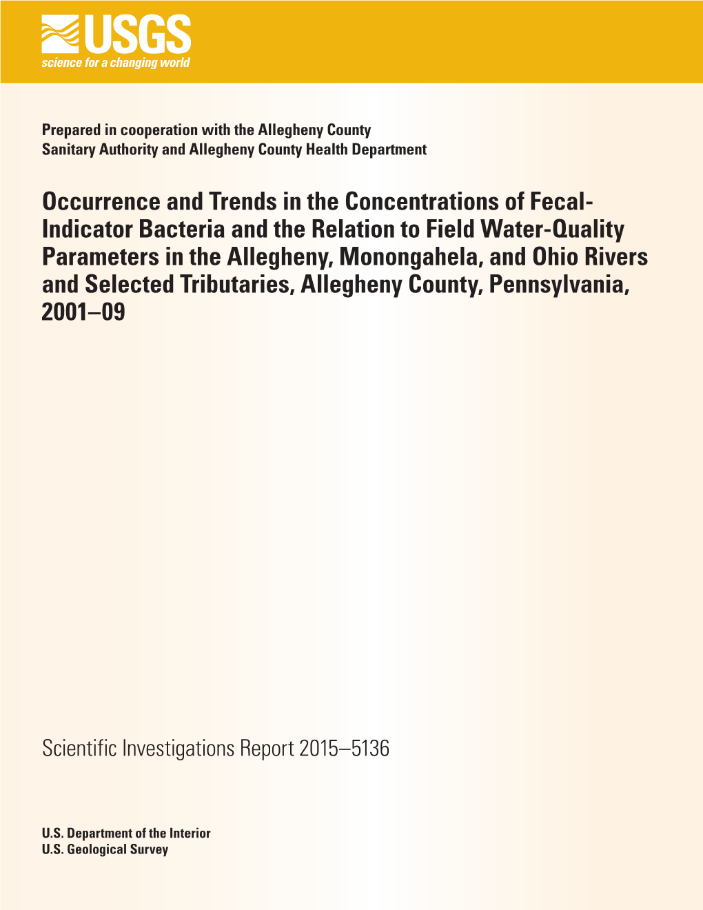 Occurrence and Trends in the Concentrations of Fecal-Indicator Centration, and Turbidity