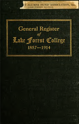 General Register of Lake Forest College, 1857-1914