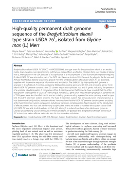 High-Quality Permanent Draft Genome