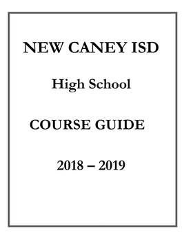 High School COURSE GUIDE 2018 – 2019