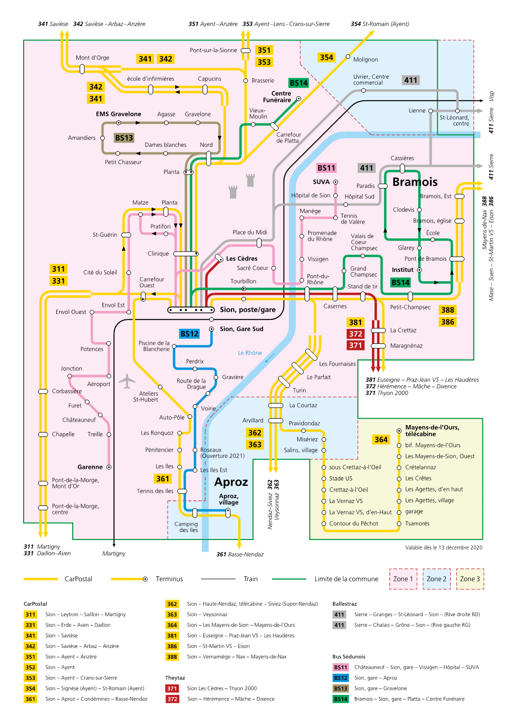 Plan De Réseau Région De Sion