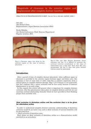 Anterior Clearance Report