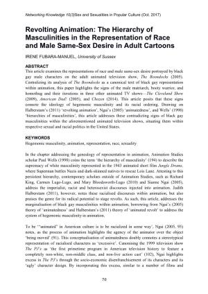 Revolting Animation: the Hierarchy of Masculinities in the Representation of Race and Male Same-Sex Desire in Adult Cartoons