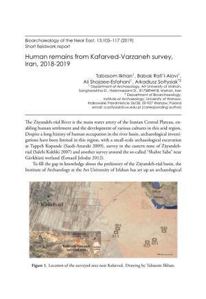 Short Fieldwork Report. Human Remains from Kafarved-Varzaneh Survey